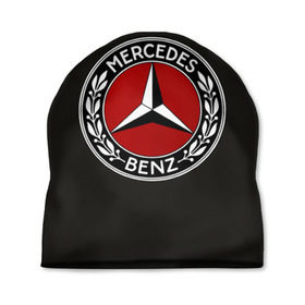 Шапка 3D с принтом Mercedes-Benz в Курске, 100% полиэстер | универсальный размер, печать по всей поверхности изделия | car | germany | logo | make | mercedes benz | автомобиль | германия | логотип | марка | мерседес бенц