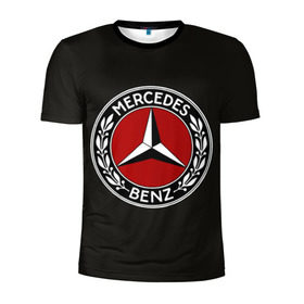 Мужская футболка 3D спортивная с принтом Mercedes-Benz в Курске, 100% полиэстер с улучшенными характеристиками | приталенный силуэт, круглая горловина, широкие плечи, сужается к линии бедра | car | germany | logo | make | mercedes benz | автомобиль | германия | логотип | марка | мерседес бенц