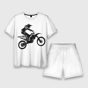 Мужской костюм с шортами 3D с принтом Мотокросс в Курске,  |  | motocross | motorcycle | motorcyclist | silhouette | speed | stencil | мотокросс | мотоцикл | мотоциклист | силуэт | скорость | трафарет