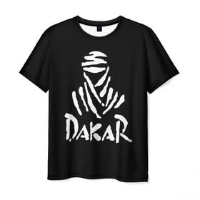 Мужская футболка 3D с принтом Dakar в Курске, 100% полиэфир | прямой крой, круглый вырез горловины, длина до линии бедер | Тематика изображения на принте: dakar | desert | logo | race | rally | sign | гонки | дакар | знак | логотип | пустыня | ралли