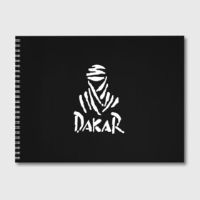 Альбом для рисования с принтом Dakar в Курске, 100% бумага
 | матовая бумага, плотность 200 мг. | Тематика изображения на принте: dakar | desert | logo | race | rally | sign | гонки | дакар | знак | логотип | пустыня | ралли
