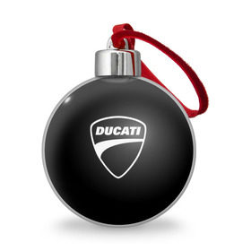 Ёлочный шар с принтом Ducati в Курске, Пластик | Диаметр: 77 мм | Тематика изображения на принте: авто | дукати | марка | машина