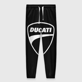 Женские брюки 3D с принтом Ducati в Курске, полиэстер 100% | прямой крой, два кармана без застежек по бокам, с мягкой трикотажной резинкой на поясе и по низу штанин. В поясе для дополнительного комфорта — широкие завязки | авто | дукати | марка | машина