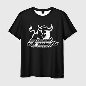 Мужская футболка 3D с принтом Speed and strength в Курске, 100% полиэфир | прямой крой, круглый вырез горловины, длина до линии бедер | brand | logo | sign | speed and strength | знак | логотип | марка