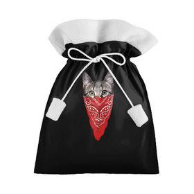 Подарочный 3D мешок с принтом Котомафия в Курске, 100% полиэстер | Размер: 29*39 см | Тематика изображения на принте: бандана | гангстер | кот | котик | кошка | мафия