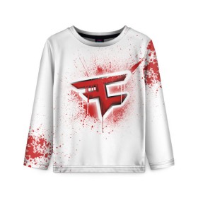 Детский лонгслив 3D с принтом cs:go - FaZe clan (White collection) в Курске, 100% полиэстер | длинные рукава, круглый вырез горловины, полуприлегающий силуэт
 | cs go | faze | white | кс го | фейз