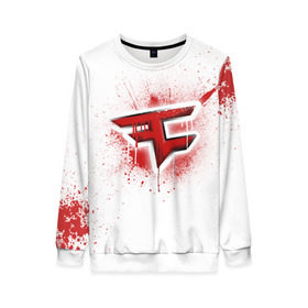 Женский свитшот 3D с принтом cs:go - FaZe clan (White collection) в Курске, 100% полиэстер с мягким внутренним слоем | круглый вырез горловины, мягкая резинка на манжетах и поясе, свободная посадка по фигуре | cs go | faze | white | кс го | фейз