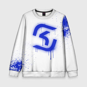 Детский свитшот 3D с принтом cs:go - SK Gaming (White collection) в Курске, 100% полиэстер | свободная посадка, прямой крой, мягкая тканевая резинка на рукавах и понизу свитшота | 0x000000123 | cs go | sk | white | кс го