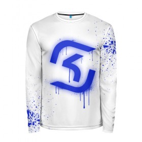 Мужской лонгслив 3D с принтом cs:go - SK Gaming (White collection) в Курске, 100% полиэстер | длинные рукава, круглый вырез горловины, полуприлегающий силуэт | 0x000000123 | cs go | sk | white | кс го