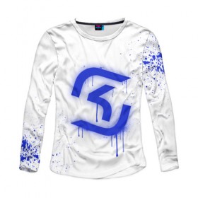 Женский лонгслив 3D с принтом cs:go - SK Gaming (White collection) в Курске, 100% полиэстер | длинные рукава, круглый вырез горловины, полуприлегающий силуэт | 0x000000123 | cs go | sk | white | кс го