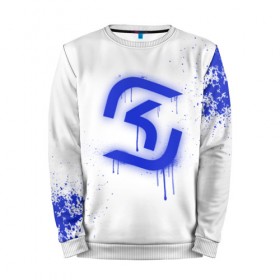 Мужской свитшот 3D с принтом cs:go - SK Gaming (White collection) в Курске, 100% полиэстер с мягким внутренним слоем | круглый вырез горловины, мягкая резинка на манжетах и поясе, свободная посадка по фигуре | 0x000000123 | cs go | sk | white | кс го