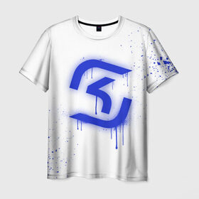 Мужская футболка 3D с принтом cs:go - SK Gaming (White collection) в Курске, 100% полиэфир | прямой крой, круглый вырез горловины, длина до линии бедер | 0x000000123 | cs go | sk | white | кс го