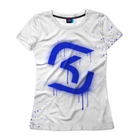 Женская футболка 3D с принтом cs:go - SK Gaming (White collection) в Курске, 100% полиэфир ( синтетическое хлопкоподобное полотно) | прямой крой, круглый вырез горловины, длина до линии бедер | 0x000000123 | cs go | sk | white | кс го