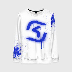 Женский свитшот 3D с принтом cs:go - SK Gaming (White collection) в Курске, 100% полиэстер с мягким внутренним слоем | круглый вырез горловины, мягкая резинка на манжетах и поясе, свободная посадка по фигуре | 0x000000123 | cs go | sk | white | кс го