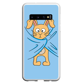 Чехол для Samsung Galaxy S10 с принтом Кролик в Курске, Силикон | Область печати: задняя сторона чехла, без боковых панелей | животные | зайчик | заяц | кролик