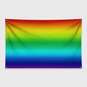 Флаг-баннер с принтом Радуга (Витражный Градиент) в Курске, 100% полиэстер | размер 67 х 109 см, плотность ткани — 95 г/м2; по краям флага есть четыре люверса для крепления | gradient | rainbow | витраж | градиент | радуга