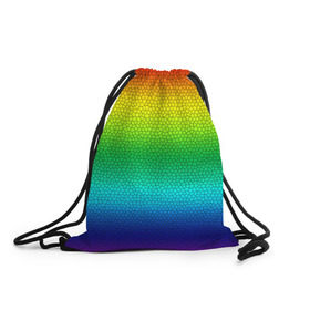 Рюкзак-мешок 3D с принтом Радуга (Витражный Градиент) в Курске, 100% полиэстер | плотность ткани — 200 г/м2, размер — 35 х 45 см; лямки — толстые шнурки, застежка на шнуровке, без карманов и подкладки | gradient | rainbow | витраж | градиент | радуга