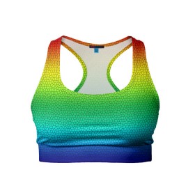 Женский спортивный топ 3D с принтом Радуга (Витражный Градиент) в Курске, 82% полиэстер, 18% спандекс Ткань безопасна для здоровья, позволяет коже дышать, не мнется и не растягивается |  | gradient | rainbow | витраж | градиент | радуга