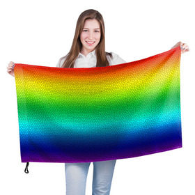 Флаг 3D с принтом Радуга (Витражный Градиент) в Курске, 100% полиэстер | плотность ткани — 95 г/м2, размер — 67 х 109 см. Принт наносится с одной стороны | gradient | rainbow | витраж | градиент | радуга