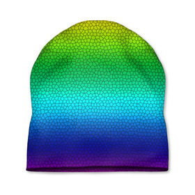 Шапка 3D с принтом Радуга (Витражный Градиент) в Курске, 100% полиэстер | универсальный размер, печать по всей поверхности изделия | gradient | rainbow | витраж | градиент | радуга