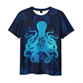 Мужская футболка 3D с принтом крутой осьминог в Курске, 100% полиэфир | прямой крой, круглый вырез горловины, длина до линии бедер | вода | море | океан | осьминог | подводный мир | рыбы