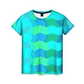 Женская футболка 3D с принтом Размытые полосы в Курске, 100% полиэфир ( синтетическое хлопкоподобное полотно) | прямой крой, круглый вырез горловины, длина до линии бедер | 3d | линии | отблески | размытие | узоры