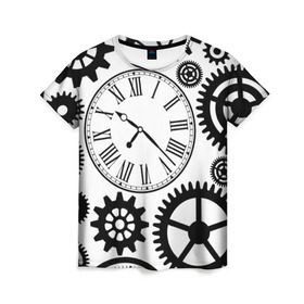 Женская футболка 3D с принтом Время не ждет в Курске, 100% полиэфир ( синтетическое хлопкоподобное полотно) | прямой крой, круглый вырез горловины, длина до линии бедер | время | часы