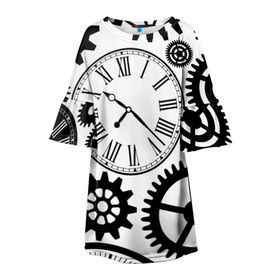 Детское платье 3D с принтом Время не ждет в Курске, 100% полиэстер | прямой силуэт, чуть расширенный к низу. Круглая горловина, на рукавах — воланы | время | часы