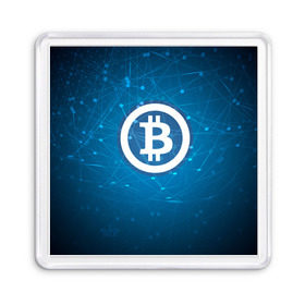 Магнит 55*55 с принтом Bitcoin Blue - Биткоин в Курске, Пластик | Размер: 65*65 мм; Размер печати: 55*55 мм | bitcoin | ethereum | litecoin | биткоин | интернет | крипта | криптовалюта | лайткоин | майнинг | технологии | эфир