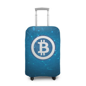 Чехол для чемодана 3D с принтом Bitcoin Blue - Биткоин в Курске, 86% полиэфир, 14% спандекс | двустороннее нанесение принта, прорези для ручек и колес | bitcoin | ethereum | litecoin | биткоин | интернет | крипта | криптовалюта | лайткоин | майнинг | технологии | эфир
