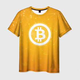 Мужская футболка 3D с принтом Bitcoin - Биткоин в Курске, 100% полиэфир | прямой крой, круглый вырез горловины, длина до линии бедер | Тематика изображения на принте: bitcoin | ethereum | litecoin | биткоин | интернет | крипта | криптовалюта | лайткоин | майнинг | технологии | эфир