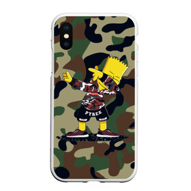 Чехол для iPhone XS Max матовый с принтом Dab Bart Simpson в Курске, Силикон | Область печати: задняя сторона чехла, без боковых панелей | bart | dab | dabbin | simpsons | барт симпсон | даб | дэб | дэббинг | мультик | мультики | мультфильм | мультфильмы | симпсоны