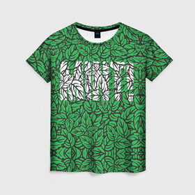 Женская футболка 3D с принтом Mint - Мята в Курске, 100% полиэфир ( синтетическое хлопкоподобное полотно) | прямой крой, круглый вырез горловины, длина до линии бедер | 420 | buds | mint | зеленый | зелень | листья | мята | мятный | природа | раста | растаман | текстура | узор | шишки