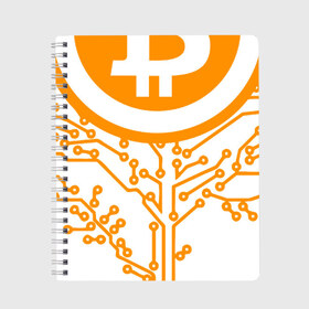 Тетрадь с принтом Bitcoin Tree - Дерево Биткоин в Курске, 100% бумага | 48 листов, плотность листов — 60 г/м2, плотность картонной обложки — 250 г/м2. Листы скреплены сбоку удобной пружинной спиралью. Уголки страниц и обложки скругленные. Цвет линий — светло-серый
 | bitcoin | blockchain | tree | биткоин | блокчейн | валюта | деньги | дерево | крипто | криптовалюта | майнинг | технологии