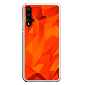 Чехол для Honor 20 с принтом Orange geometry в Курске, Силикон | Область печати: задняя сторона чехла, без боковых панелей | abstraction | абстракция | геометрия | грани | линии | полигоны | сочетания | текстура | треугольники