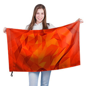 Флаг 3D с принтом Orange geometry в Курске, 100% полиэстер | плотность ткани — 95 г/м2, размер — 67 х 109 см. Принт наносится с одной стороны | abstraction | абстракция | геометрия | грани | линии | полигоны | сочетания | текстура | треугольники