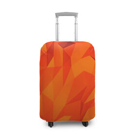 Чехол для чемодана 3D с принтом Orange geometry в Курске, 86% полиэфир, 14% спандекс | двустороннее нанесение принта, прорези для ручек и колес | abstraction | абстракция | геометрия | грани | линии | полигоны | сочетания | текстура | треугольники