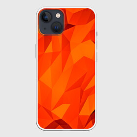 Чехол для iPhone 13 с принтом Orange geometry в Курске,  |  | abstraction | абстракция | геометрия | грани | линии | полигоны | сочетания | текстура | треугольники