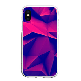 Чехол для iPhone XS Max матовый с принтом Violet polygon в Курске, Силикон | Область печати: задняя сторона чехла, без боковых панелей | Тематика изображения на принте: 3d | abstraction | абстракция | геометрия | грани | линии | полигоны | розовый | сочетания | текстура | треугольники | фиолетовый