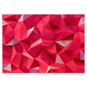 Поздравительная открытка с принтом Розовые грани в Курске, 100% бумага | плотность бумаги 280 г/м2, матовая, на обратной стороне линовка и место для марки
 | abstraction | polygon | абстракция | геометрия | грани | линии | полигоны | розовый | сочетания | текстура | треугольники