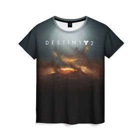 Женская футболка 3D с принтом Destiny 2 в Курске, 100% полиэфир ( синтетическое хлопкоподобное полотно) | прямой крой, круглый вырез горловины, длина до линии бедер | destiny | destiny 2 | space | дестени | космос