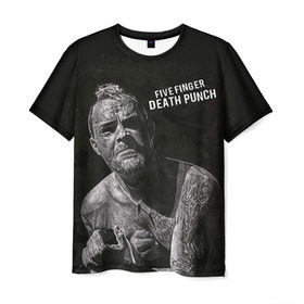 Мужская футболка 3D с принтом Five finger death punch 1 в Курске, 100% полиэфир | прямой крой, круглый вырез горловины, длина до линии бедер | 5fdp | ffdp | five finger death punch