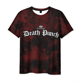 Мужская футболка 3D с принтом Five Finger Death Punch в Курске, 100% полиэфир | прямой крой, круглый вырез горловины, длина до линии бедер | Тематика изображения на принте: 5fdp | ffdp | five finger death punch