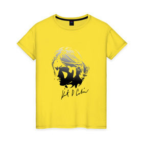 Женская футболка хлопок с принтом Курт Кобейн автограф в Курске, 100% хлопок | прямой крой, круглый вырез горловины, длина до линии бедер, слегка спущенное плечо |  kurt cobain |  nirvana |  курт кобейн | нирвана