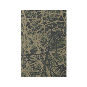 Обложка для паспорта матовая кожа с принтом Лесной камуфляж в Курске, натуральная матовая кожа | размер 19,3 х 13,7 см; прозрачные пластиковые крепления | Тематика изображения на принте: 