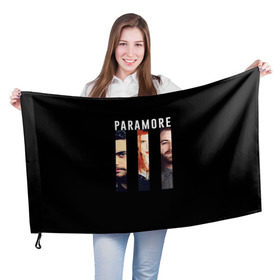 Флаг 3D с принтом Paramore 1 в Курске, 100% полиэстер | плотность ткани — 95 г/м2, размер — 67 х 109 см. Принт наносится с одной стороны | 