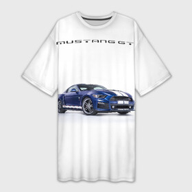 Платье-футболка 3D с принтом Ford Mustang GT 3 в Курске,  |  | ford | gt | mustang | shelby | мустанг | форд | шэлби