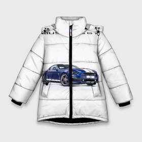 Зимняя куртка для девочек 3D с принтом Ford Mustang GT 3 в Курске, ткань верха — 100% полиэстер; подклад — 100% полиэстер, утеплитель — 100% полиэстер. | длина ниже бедра, удлиненная спинка, воротник стойка и отстегивающийся капюшон. Есть боковые карманы с листочкой на кнопках, утяжки по низу изделия и внутренний карман на молнии. 

Предусмотрены светоотражающий принт на спинке, радужный светоотражающий элемент на пуллере молнии и на резинке для утяжки. | ford | gt | mustang | shelby | мустанг | форд | шэлби