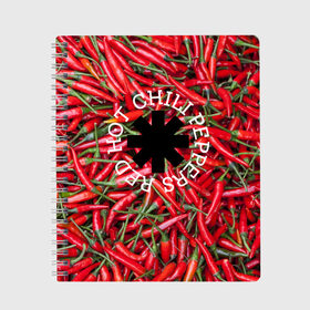 Тетрадь с принтом Red Hot Chili Peppers в Курске, 100% бумага | 48 листов, плотность листов — 60 г/м2, плотность картонной обложки — 250 г/м2. Листы скреплены сбоку удобной пружинной спиралью. Уголки страниц и обложки скругленные. Цвет линий — светло-серый
 | red hot chili peppers | rock | рок