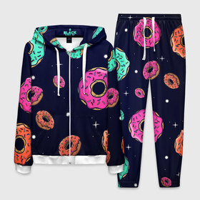 Мужской костюм 3D с принтом Black Milk Космические Пончики в Курске, 100% полиэстер | Манжеты и пояс оформлены тканевой резинкой, двухслойный капюшон со шнурком для регулировки, карманы спереди | black milk | donut | donuts | space | the simpsons | trend | глазурь | дизайн | еда | звезда | звёзды | космос | мода | пончик | симпсоны | симсоны | сладкий | стиль | тренд | узор